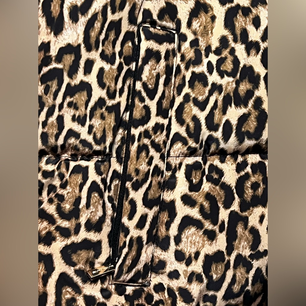 Michael Kors Leopard Print Women's Hooded Coat In Size M - Picture 7 of 16